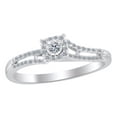 thumbnail image 1 of AFFY White Natural Diamond Square Frame Split Shank Promise Ring In 10k White Gold (0.2 Cttw), 1 of 1