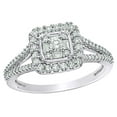 thumbnail image 1 of AFFY White Natural Diamond Square Frame Split Shank Ring in 10k White Gold By, 1 of 1