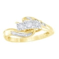 thumbnail image 1 of AFFY White Natural Diamond Square Three Stone Bypass Promise Ring in 10k Yellow Gold, 1 of 1