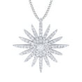 thumbnail image 1 of AFFY White Natural Diamond Starburst Fashion Pendant Necklace in 14K Solid White Gold (0.62 Ct), 1 of 1