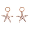 thumbnail image 1 of AFFY White Natural Diamond Starfish Charm Earrings for Hoops in 14k Solid Rose Gold (0.45 Cttw), 1 of 1