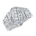 thumbnail image 1 of White Natural Diamond Swirl Band Ring in 10k White Gold, 1 of 1