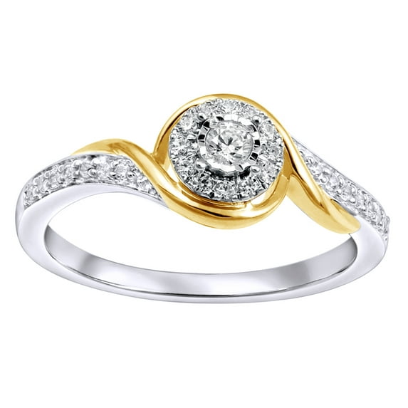 AFFY White Natural Diamond Swirl Frame Ring in 10kWhite Gold