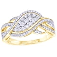 thumbnail image 1 of White Natural Diamond Thick Wave Engagement Ring in 10k Yellow Gold, 1 of 1