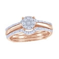 thumbnail image 1 of AFFY White Natural Diamond Three-Piece Bridal Set In 10k Rose Gold (0.25 Cttw), 1 of 1