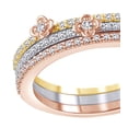 thumbnail image 1 of AFFY White Natural Diamond Three Ring Set Stackable Tri Tone Ring in 10K Rose Gold (0.33 cttw), 1 of 1
