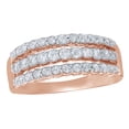 thumbnail image 1 of AFFY White Natural Diamond Three Row Anniversary Ring in 10k Rose Gold, 1 of 1