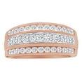 thumbnail image 1 of AFFY White Natural Diamond Three Row Band Ring In 10k Rose Gold (0.95 Cttw), 1 of 1