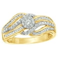 thumbnail image 1 of AFFY White Natural Diamond Three Row Bypass Ring In 10k Yellow Gold By, 1 of 1