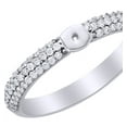 thumbnail image 1 of AFFY White Natural Diamond Three Row Semi Mount Engagement Ring in 14k White Gold (0.38 Cttw) Ring Size : 10.5, 1 of 1