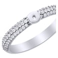 thumbnail image 1 of AFFY White Natural Diamond Three Row Semi Mount Engagement Ring in 14k White Gold (0.38 Cttw) Ring Size : 13, 1 of 1