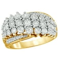 thumbnail image 1 of AFFY White Natural Diamond Three Row Wave Ring in 10k Yellow Gold (0.75 cttw), 1 of 1