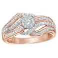 thumbnail image 1 of AFFY White Natural Diamond Three Row pass Ring In 10k Rose Gold, 1 of 1