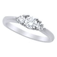 thumbnail image 1 of AFFY White Natural Diamond Three Stone Anniversary Band Ring in 14k White Gold (0.5 Cttw) Ring Size : 12, 1 of 1