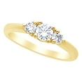 thumbnail image 1 of AFFY White Natural Diamond Three Stone Anniversary Band Ring in 14k Yellow Gold (0.5 Cttw) Ring Size : 6, 1 of 1
