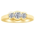 thumbnail image 1 of AFFY White Natural Diamond Three Stone Anniversary Band Ring in 14k Yellow Gold Ring Size : 8, 1 of 1