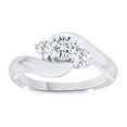 thumbnail image 1 of AFFY White Natural Diamond Three Stone Anniversary Ring In 14k White Gold (1 Cttw), 1 of 1
