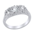 thumbnail image 1 of AFFY White Natural Diamond Three Stone Anniversary Ring in 14k White Gold (0.75 Cttw) Ring Size : 11, 1 of 1