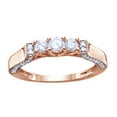 thumbnail image 1 of AFFY White Natural Diamond Three-Stone Band Ring In 10k Rose Gold (0.5 Cttw), 1 of 1