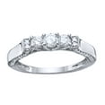 thumbnail image 1 of AFFY White Natural Diamond Three-Stone Band Ring In 10k White Gold (0.5 Cttw), 1 of 1