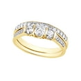 thumbnail image 1 of AFFY White Natural Diamond Three-Stone Bridal Set In 10k Yellow Gold (0.75 Cttw), 1 of 1