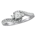 thumbnail image 1 of AFFY White Natural Diamond Three Stone Bypass Engagement Ring in 14K Solid Gold (0.5 cttw) By, 1 of 1