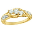 thumbnail image 1 of AFFY White Natural Diamond Three Stone Bypass Engagement Ring in 14k Yellow Gold (0.5 cttw), 1 of 1