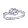 thumbnail image 1 of AFFY White Natural Diamond Three-Stone Bypass Promise Ring In 10k White Gold (0.25 Cttw), 1 of 1