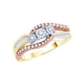 thumbnail image 1 of AFFY White Natural Diamond Three-Stone Bypass Ring In 10k Yellow Gold (0.38 Cttw), 1 of 1
