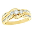 thumbnail image 1 of AFFY White Natural Diamond Three Stone Bypass Ring in 10k Yellow Gold, 1 of 1