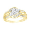 thumbnail image 1 of AFFY White Natural Diamond Three Stone Cluster Ring in 10k Yellow Gold, 1 of 1