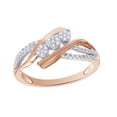 thumbnail image 1 of AFFY White Natural Diamond Three-Stone Cluster Slant Ring In 10k Rose Gold (0.2 Cttw), 1 of 1