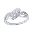thumbnail image 1 of AFFY White Natural Diamond Three-Stone Cluster Slant Ring In 10k White Gold (0.2 Cttw), 1 of 1