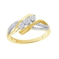 thumbnail image 1 of AFFY White Natural Diamond Three-Stone Cluster Slant Ring In 10k Yellow Gold (0.2 Cttw), 1 of 1