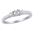 thumbnail image 1 of AFFY White Natural Diamond Three Stone Engagement Ring In 10k White Gold (0.25 Cttw), 1 of 1