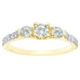 thumbnail image 1 of AFFY White Natural Diamond Three Stone Engagement Ring in 10K Yellow Gold (0.75 cttw), 1 of 1