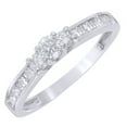 thumbnail image 1 of AFFY White Natural Diamond Three Stone Engagement Ring in 10k White Gold, 1 of 1