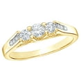 thumbnail image 1 of White Natural Diamond Three Stone Engagement Ring in 10k Yellow Gold, 1 of 1