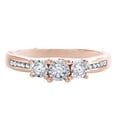 thumbnail image 1 of AFFY White Natural Diamond Three-Stone Fashion Ring In 10k Rose Gold (0.25 Cttw), 1 of 1
