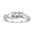 thumbnail image 1 of AFFY White Natural Diamond Three-Stone Fashion Ring In 10k White Gold (0.5 Cttw), 1 of 1