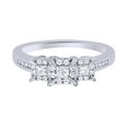 thumbnail image 1 of AFFY White Natural Diamond Three-Stone Fashion Ring In 10k White Gold (0.5 Cttw), 1 of 1