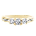 thumbnail image 1 of AFFY White Natural Diamond Three-Stone Fashion Ring In 10k Yellow Gold (0.25 Cttw), 1 of 1