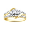 thumbnail image 1 of AFFY White Natural Diamond Three-Stone Fashion Ring In 10k Yellow Gold (0.5 Cttw), 1 of 1