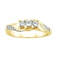 thumbnail image 1 of AFFY White Natural Diamond Three-Stone Fashion Ring In 10k Yellow Gold (0.5 Cttw), 1 of 1