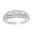 thumbnail image 1 of AFFY White Natural Diamond Three Stone Flower Ring in 10k Solid Gold (0.5 Cttw), 1 of 1