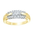 thumbnail image 1 of AFFY White Natural Diamond Three Stone Flower Ring in 10k Yellow Gold (0.5 Cttw), 1 of 1