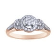 thumbnail image 1 of AFFY White Natural Diamond Three-Stone Frame Promise Ring In 10k Rose Gold (0.3 Cttw), 1 of 1