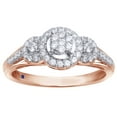 thumbnail image 1 of AFFY White Natural Diamond Three Stone Frame Promise Ring in 10k Rose Gold, 1 of 1