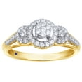 thumbnail image 1 of AFFY White Natural Diamond Three Stone Frame Promise Ring in 10k Yellow Gold, 1 of 1