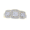 thumbnail image 1 of AFFY White Natural Diamond Three-Stone Framed Ring In 10k Yellow Gold (0.5 Cttw), 1 of 1